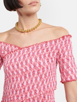 Midi haljina s printom Poupette St Barth ružičasta