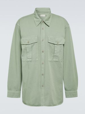 Camisa de algodón Dries Van Noten verde