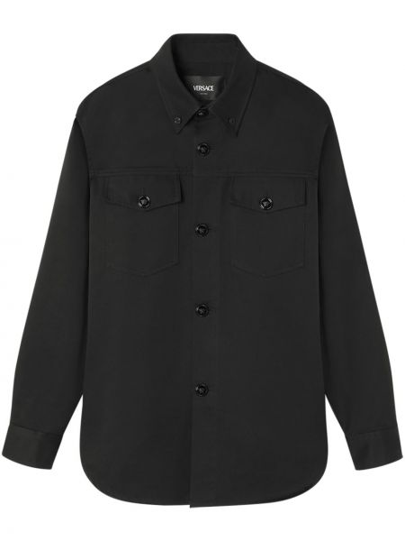 Βαμβακερό πουκάμισο Versace μαύρο