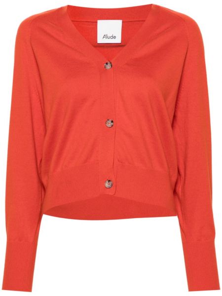 Cardigan en tricot à col v Allude orange