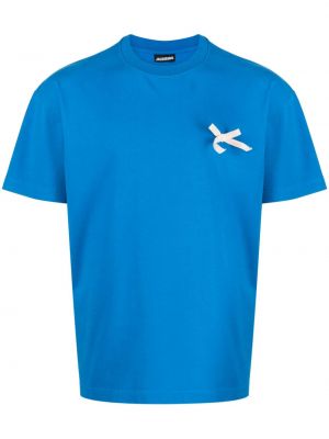 Bavlněné tričko Jacquemus modré