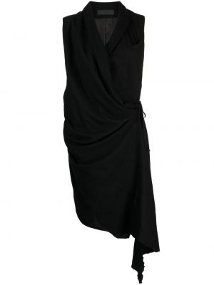 Drapovaná vlněná vesta bez rukávů Marc Le Bihan černá