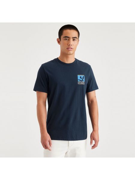 Camiseta slim fit manga corta de cuello redondo Dockers azul