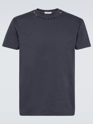 T-shirt di cotone in jersey Valentino blu
