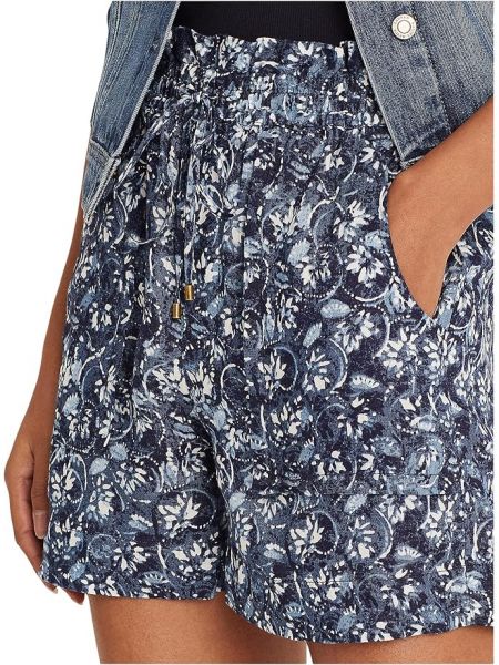 Льняные шорты в цветочек Lauren Ralph Lauren синие