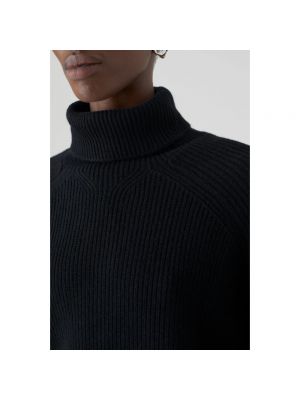 Jersey cuello alto de lana de lana merino con cuello alto Closed negro
