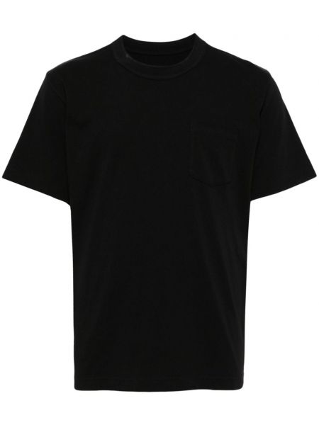 Bavlněné tričko s potiskem Sacai černé