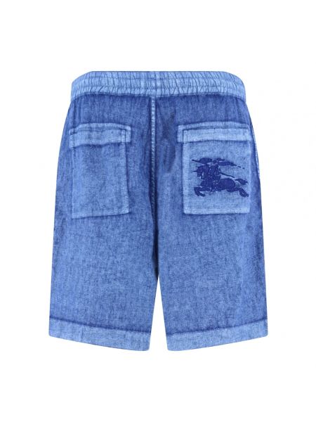 Lniane szorty jeansowe Burberry niebieskie