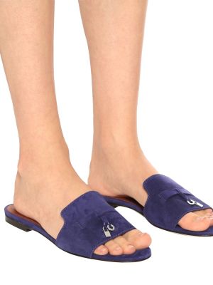 Semišové sandále Loro Piana fialová