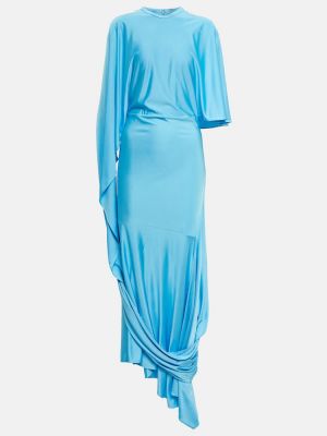 Vestido largo asimétrico drapeado Stella Mccartney azul