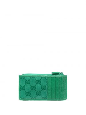 Křišťálová kožená peněženka Gucci zelená