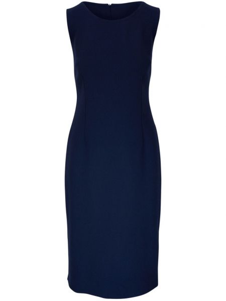 Robe droite en laine Kiton bleu