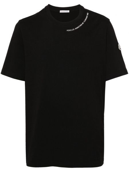 Kokvilnas t-krekls Moncler melns