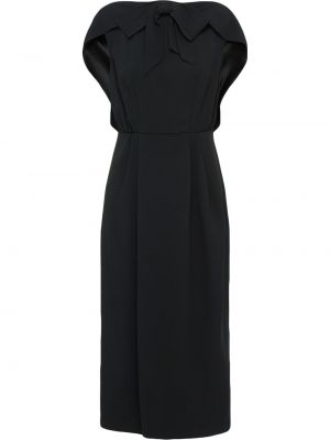 Drapované midi šaty Prada čierna