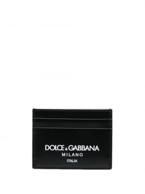 Кожено портмоне с принт Dolce & Gabbana черно