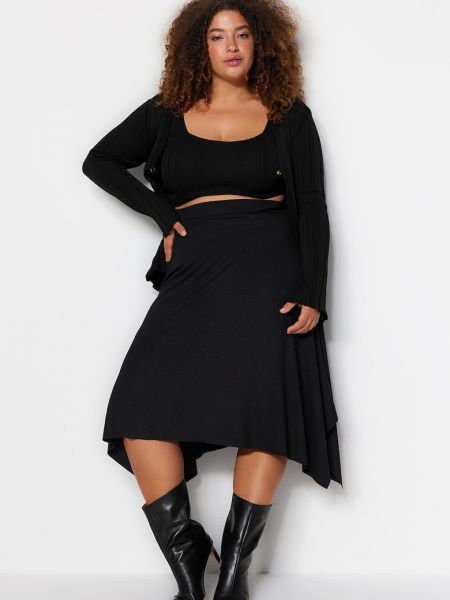 Асимметричная юбка Trendyol черная