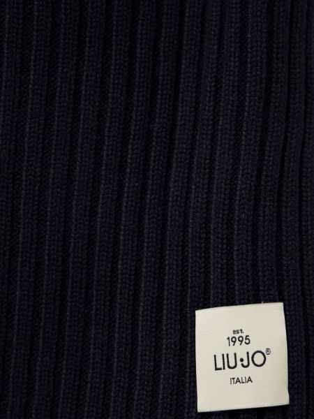 Однотонный шерстяной шарф Liu Jo синий