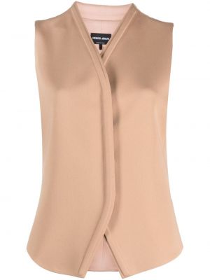 Béžová hedvábná vesta Giorgio Armani