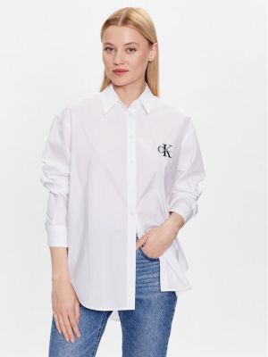 Дънкова риза Calvin Klein Jeans бяло