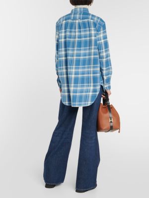 Camicia di cotone a quadri Polo Ralph Lauren blu