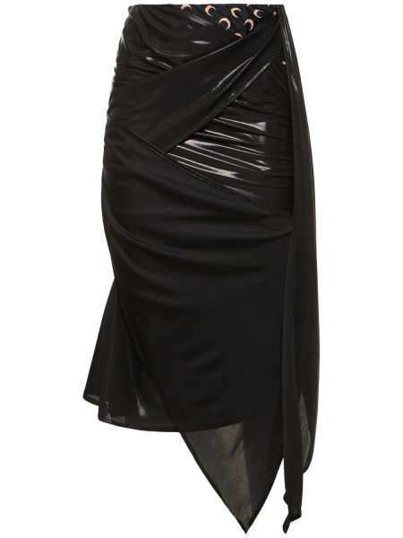 Drapované midi sukně jersey Marine Serre černé