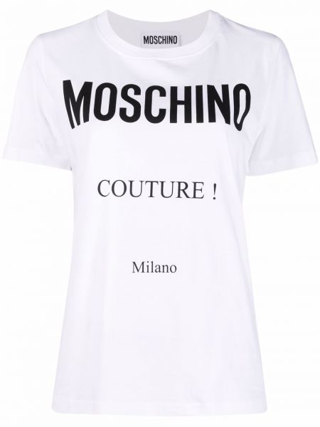 Camiseta de cuello redondo Moschino blanco