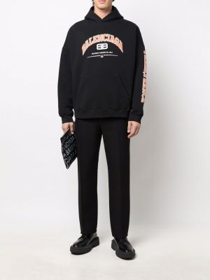 Kapučdžemperis ar apdruku Balenciaga melns