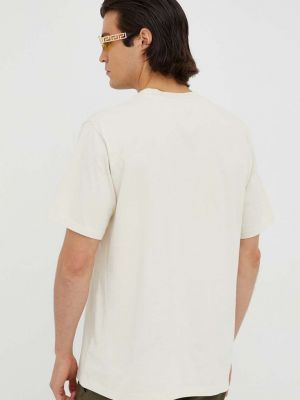 Bavlněné tričko s potiskem Les Deux béžové