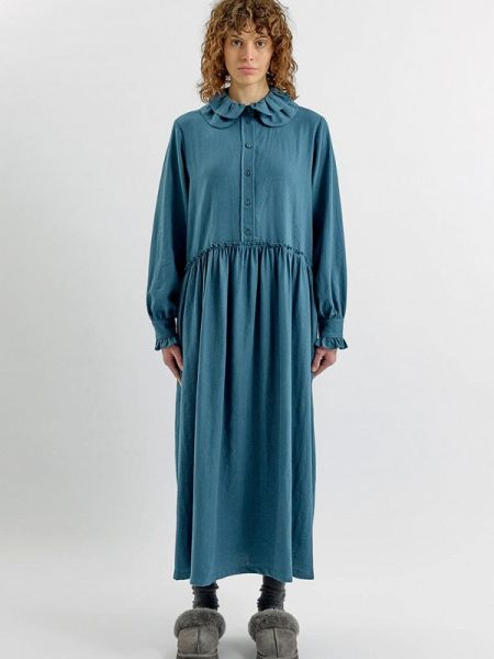 Платье-рубашка Unique Fabric синее