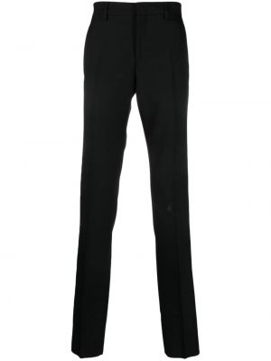 Slim fit gyapjú egyenes szárú nadrág Versace fekete