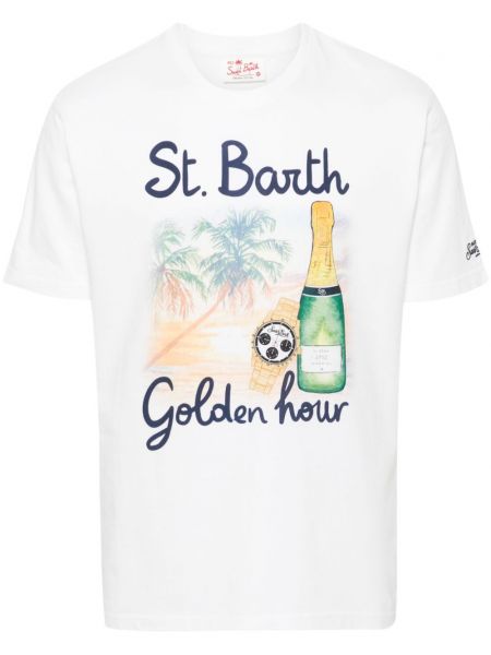 Kokvilnas t-krekls ar apdruku Mc2 Saint Barth balts