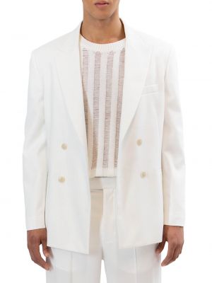 Двубортный пиджак с острыми лацканами и двумя пуговицами RTA белый