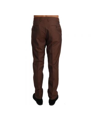 Pantalones chinos de lana de seda Dolce & Gabbana marrón