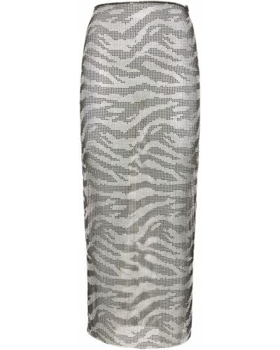 Krištáľová midi sukňa so vzorom zebry Alessandra Rich