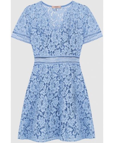 Ажурне плаття міні Twin-set, синє