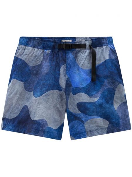 Shorts de sport à imprimé à imprimé camouflage Woolrich bleu