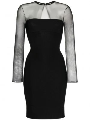 Прозрачна коктейлна рокля Herve L. Leroux черно