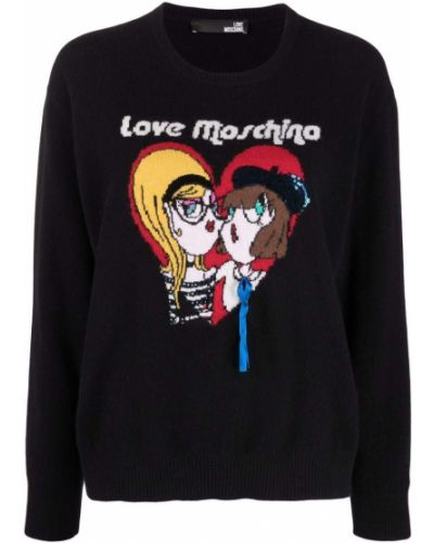 Jersey de punto de tela jersey de cuello redondo Love Moschino negro