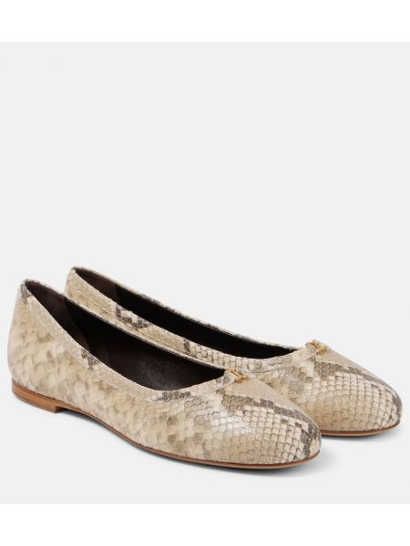 Orm mönster läder ballerinas Chloe beige