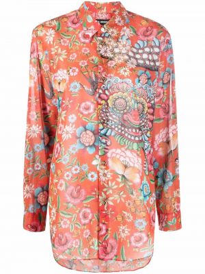 Trykt floral skjorte Junya Watanabe oransje