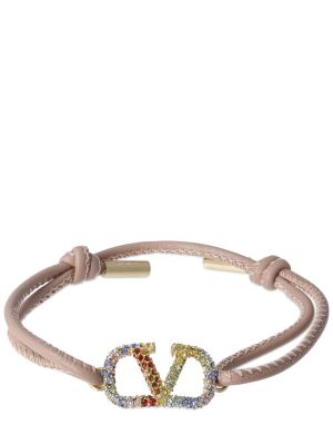 Bracelet en cuir Valentino Garavani rose