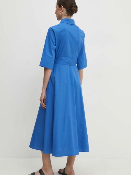 Sukienka midi bawełniana Answear Lab niebieska