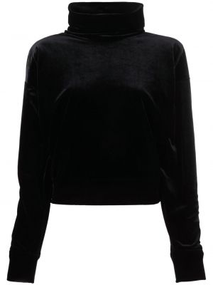 Aksamitna bluzka Saint Laurent czarna