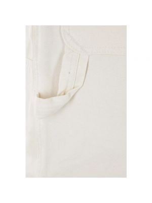 Pantalones rectos de algodón Stussy blanco