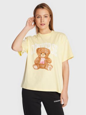 T-Shirt Teddy Bear 10023881-A02 Żółty Loose Fit Converse