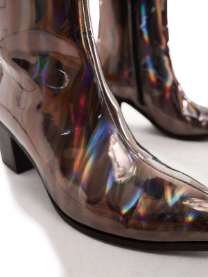 Кожаные ботинки челси на каблуке из искусственной кожи Asos