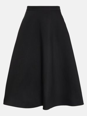 Midi sukně s vysokým pasem Valentino černé