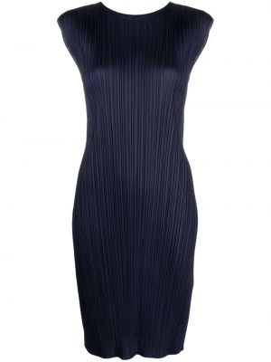 Kleid mit plisseefalten Issey Miyake blau