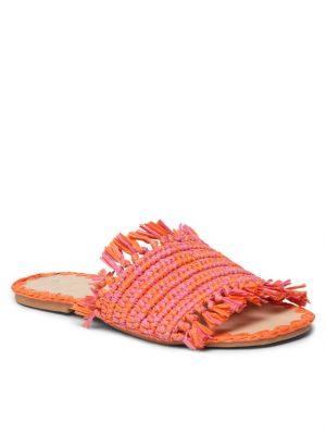 Kožené sandále so strapcami Manebi ružová