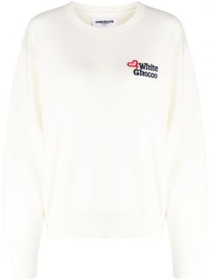 Sweter z okrągłym dekoltem :chocoolate biały